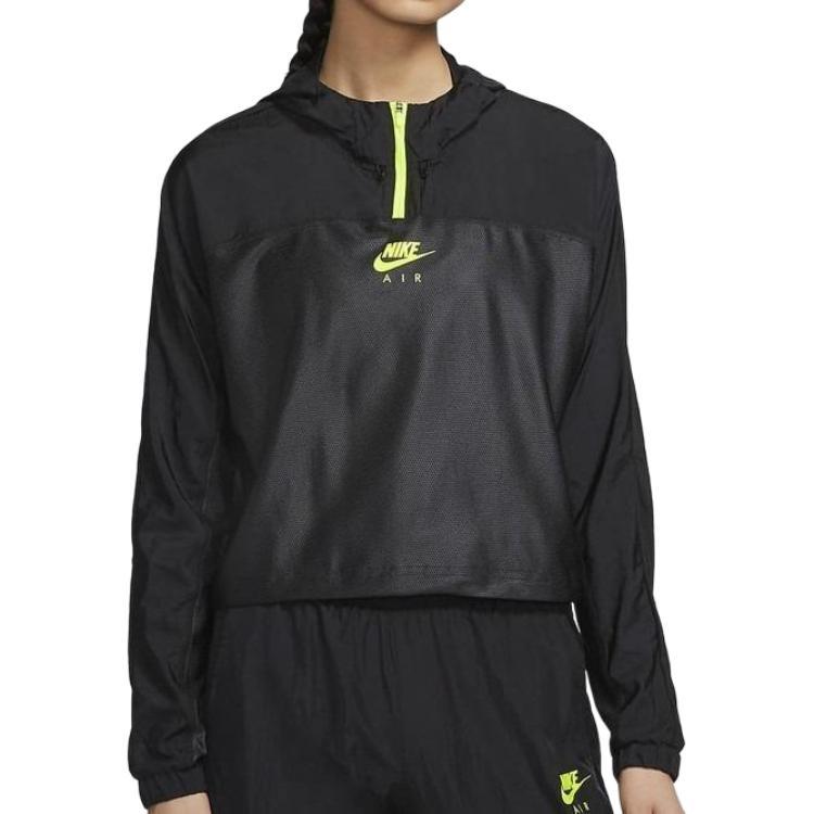 (DÁMSKÉ) Dámská černá bunda Nike s polovičním zipem a kapucí CU3047-010