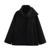 Fashionable Women's Casual Detachable Scarf Woolen Coat Jacket
