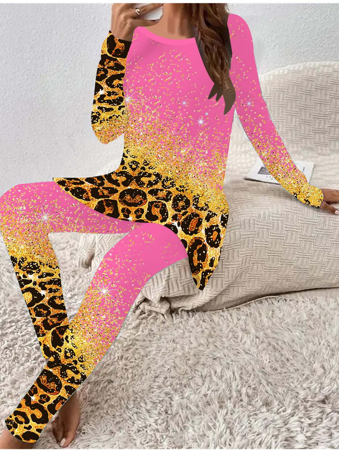

Евро-американская мода 3D-принт Женская футболка с длинным рукавом на все сезоны + Длинные брюки Набор из двух предметов. Идеальный подарок на Новый год и Рождество 8XL розовый