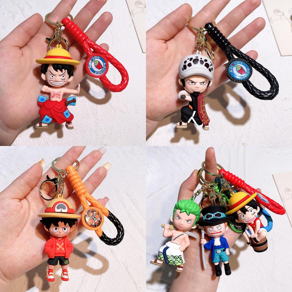 Stylish One Piece Keychain For Luffy Nami Sanji Zoro Fans Durable Silicone Accessory