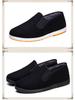 Winter Men's Thickened Velvet-Lined Breathable Cotton Cloth Shoes - Black Sole