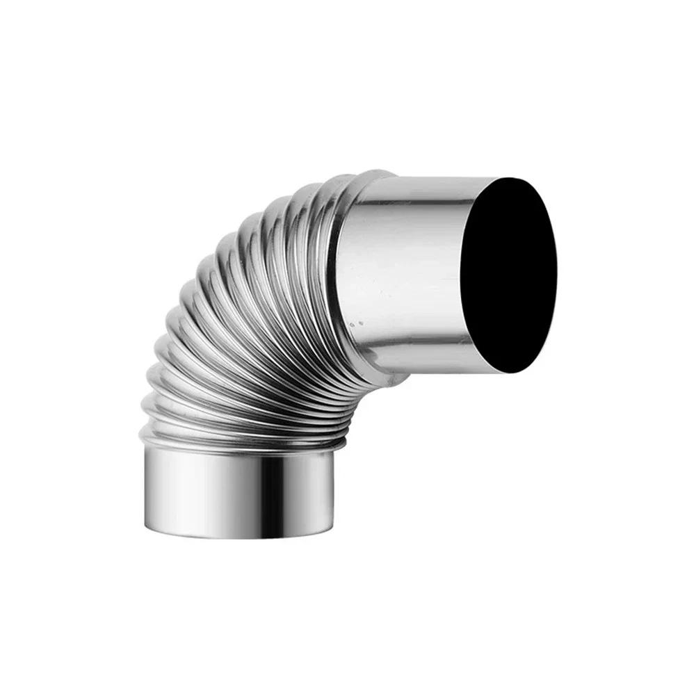 Stainless Steel 90 Degree Elbow Chimney Liner Bend 90° Multi Flue Stove Pipe 50mm For Outdoor Camping Wood Stoves Chimney