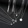9 Pcs Simple Choker Necklaces for Women Fashion Love Heart Star Pendant Layered Necklace Jewelry Gift European and American