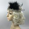 Great Gatsby 1920 Flapper Kopfschmuck Kristall Braut Schwarz Feder Stirnband