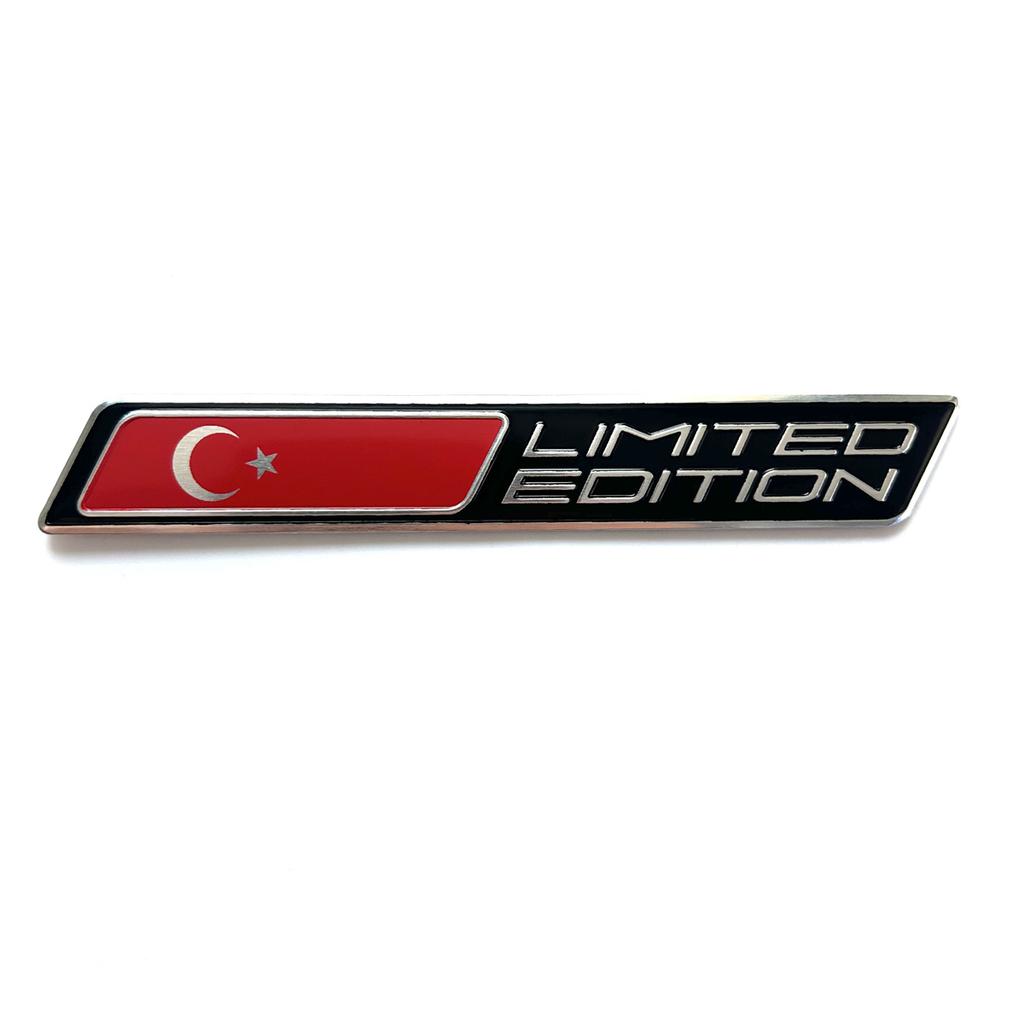 Limited Edition Türkiye National Flag Aluminium Adhesive Emblem Rear Trunk Badge Fender Sticker Body Decal Car Emblem