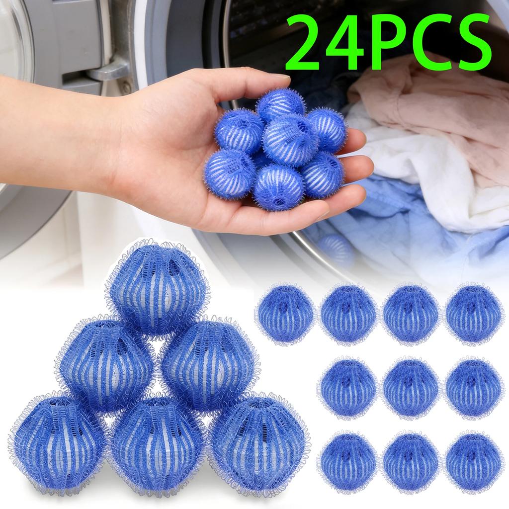 24Pcs Washing Machine Hair Remover Filter Clothes Washing Balls Reusable Laundry Ball for Cat Dog Pet Fur Remover