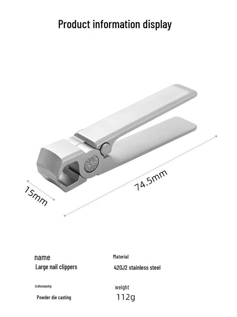 Super Wide Opening Stainless Steel Nail Clipper Set for Thick Nails