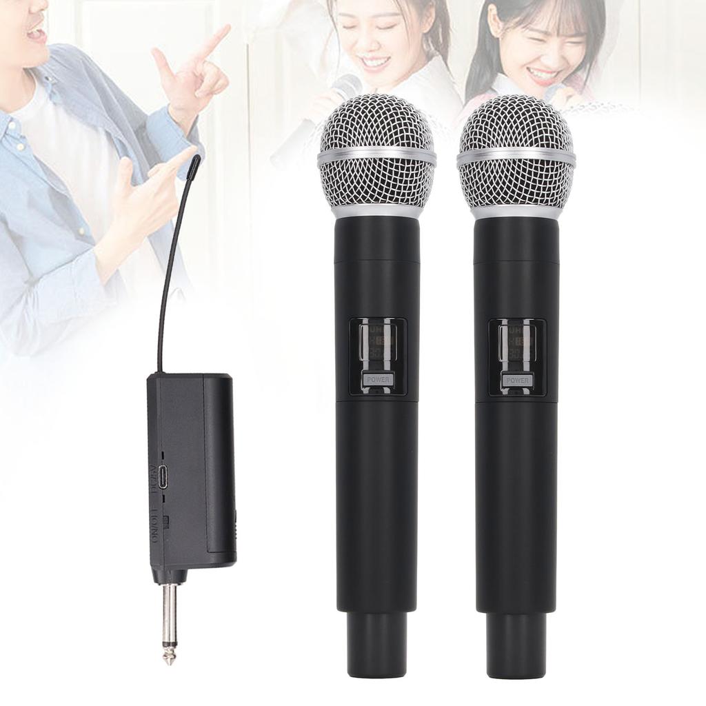 Wireless Microphone System Cordless with Rechargeable Receiver for Karaoke Singing Party Church Classroom