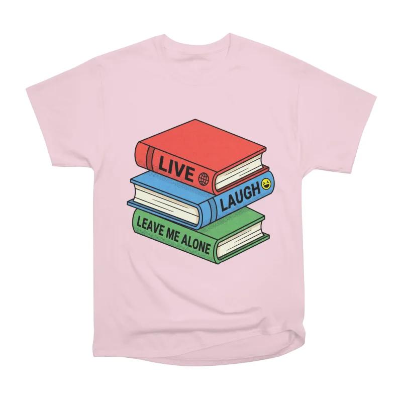 Men Casual Shirts Short Sleeves LIVE LAUGH LEAVE ME ALONE Tees Oversized T-shirts S розовый