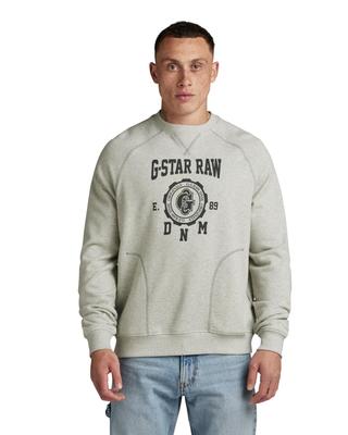 Ster Sweatshirt Sweatshirt Losse Pasvorm Grijs Collegiaal Raglan Los R SW [G Rij] Heren D24417-D562-971-XL