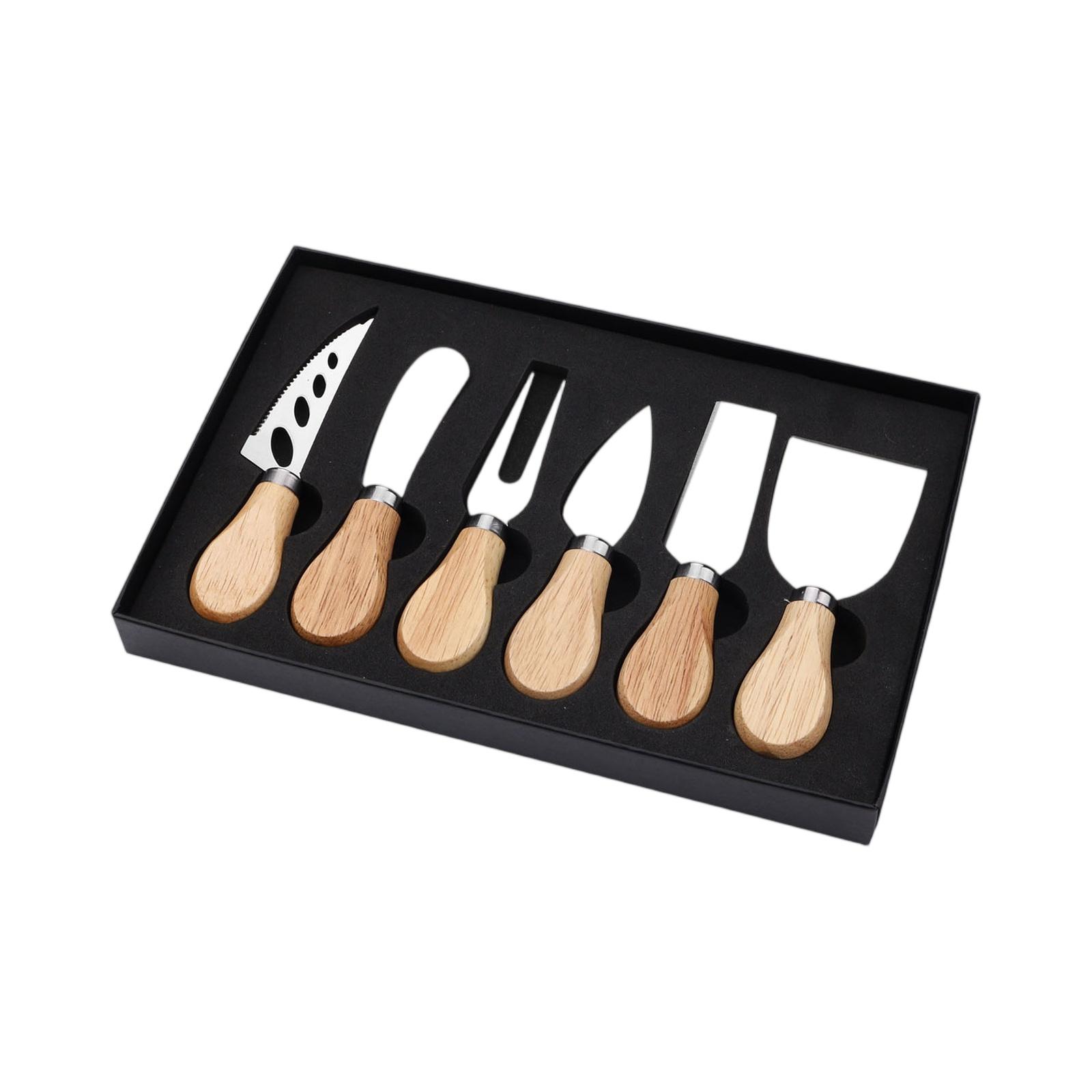 Cheese Knife & Fork Set, Handle Butter and Pizza Knife, Kitchen Gift Box, Home Baking and Serving Tools