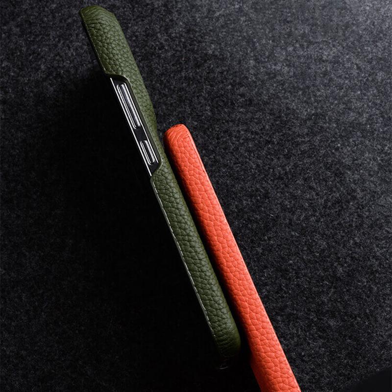 MELKCO Etui na telefon z niepełnymi krawędziami dla Xiaomi 14 Pro, powlekane skórą licową, pokrywa PC