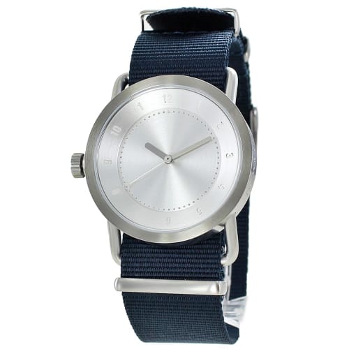 

TID Watches Men s and Women s Unisex Watch with Silver Case, Blue NATO Strap, and Portable Watch Case (10220223-dcase)