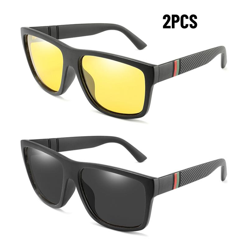1/2PCS Fashion Oversized Sunglasses Men Women Luxury UV400 Vintage Square Glasses For Driving Fishing Travel