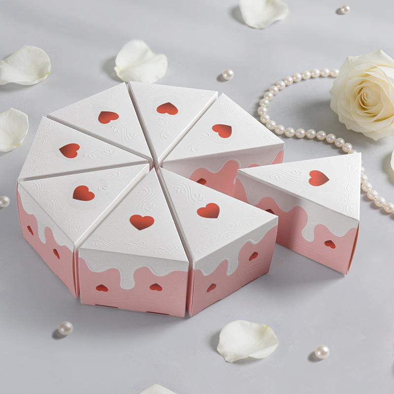 8 Piezas Caja de Regalo de Papel con Forma de Pastel Triangular Galletas Dulces Recuerdos para Baby Shower Golosinas Cajas de Empaque para Postres de Fiesta de Cumpleaños Infantil