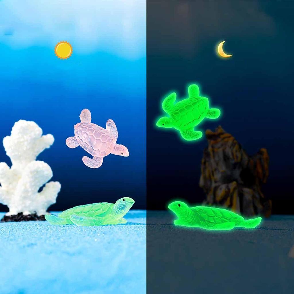 1Pc Luminous Mini Figurine Miniature Panda Frog Miniature Landscape Decoration Luminous In the Dark Miniature Flower Pot Decoration