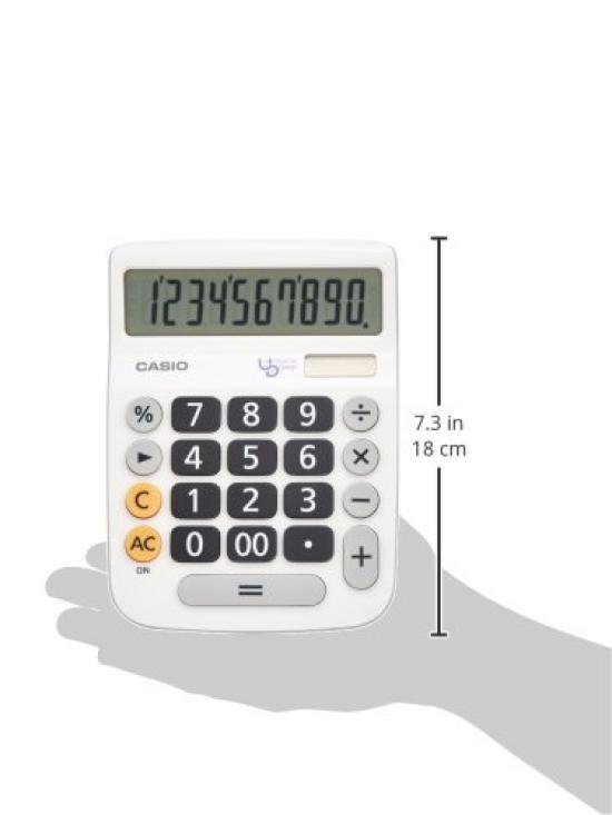 Casio Universal Desk Silver Calculator, 10-Digit, Type, DU-10A-N,