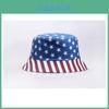 Summer Sun Protection Fisherman Hat With Dualside Us Flag Design For Women