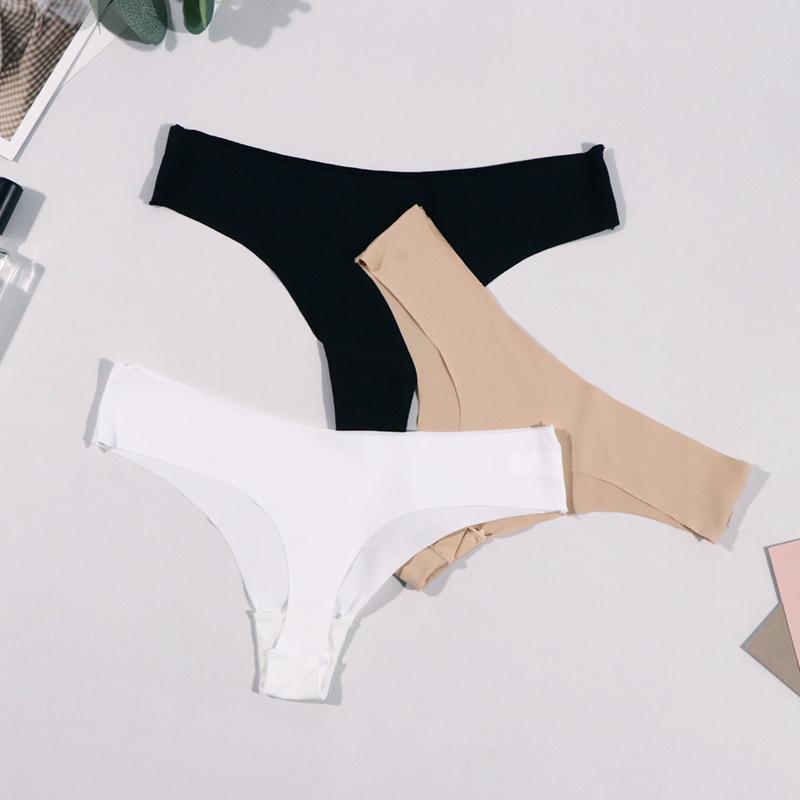 Slip femei din mătase de gheață cu talie joasă Lenjerie intima Chiloți fără cusături