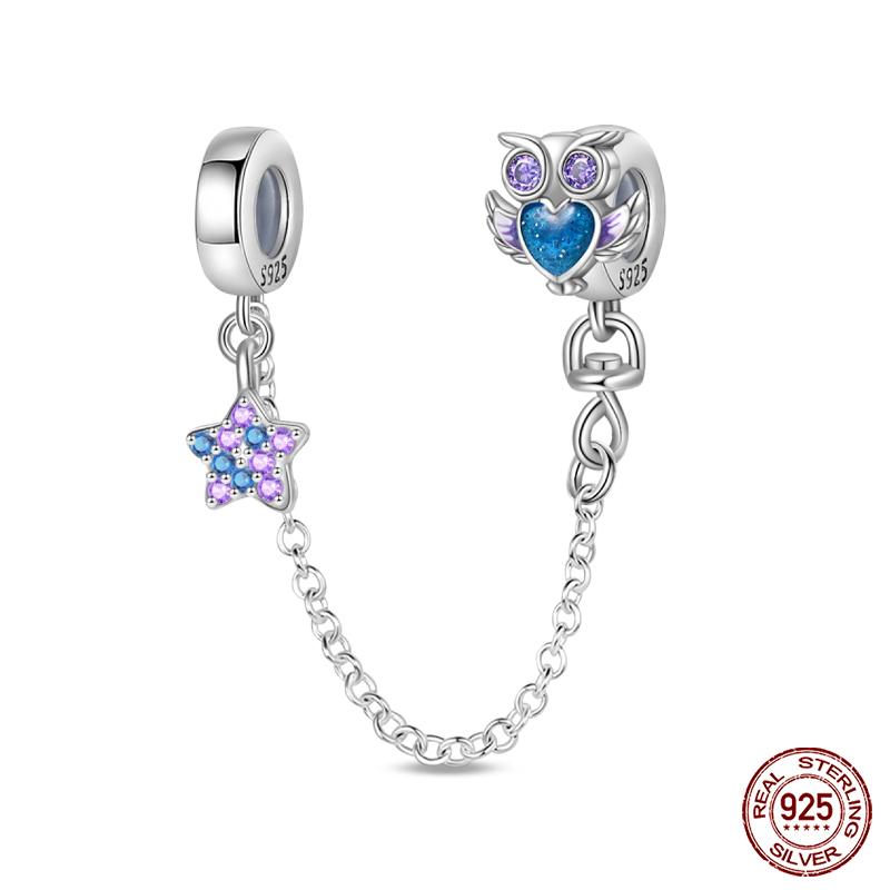 Copper Heart Shaped Keylock Cross Pattern Fantasy Cat Claw Safety Chains Fit Qikaola Original Bracelets Diy Jewelry