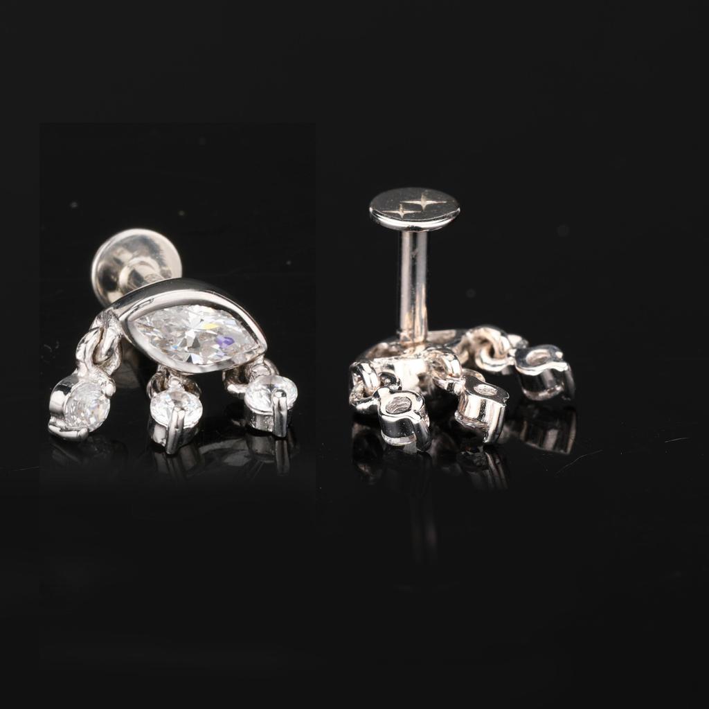 White Cubic Zirconia Earrings 925 Sterling Silver Gold Rhodium Fine Jewelry Gift for Her