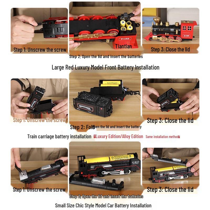 Snaen Retro Steam Train Track Toy Set