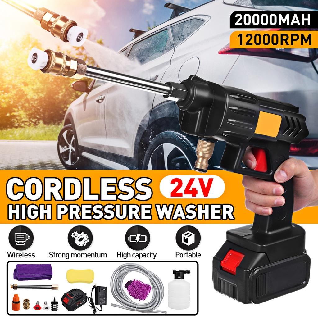 24V High Pressure Cordless Washer Spray Car Water Gun Cleaner Car Wash Pressure Water Nozzle Cleaning Machine
