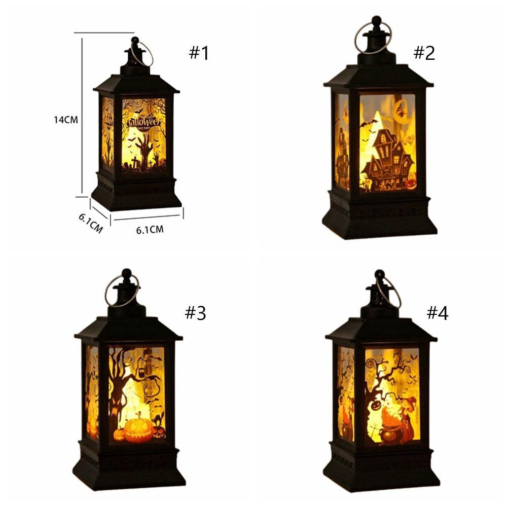 Witch Skull Castle LED Pumpkin Lantern Retro Halloween Wind Lantern  Party Supplies