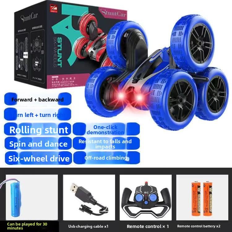 Wireless Remote Control Six-wheel Dump Truck, Six-wheel Drive, 360-degree Rotation, Double-sided Driving, Stunt Climbing, Off-road Vehicle with Lights