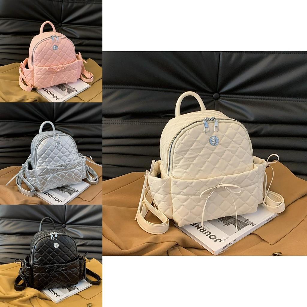 Chic And Elegant Pu Leather Women's Bag 2024 Spacious Casual Shoulder Backpack