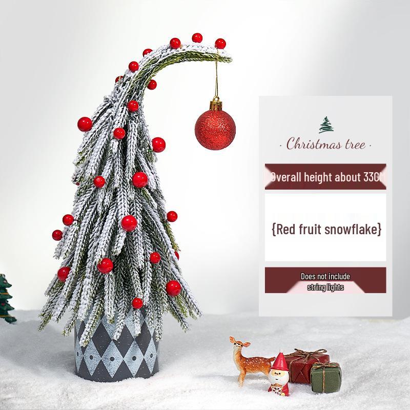 Small Crooked Neck Christmas Tree Ornament for Desktop Decoration