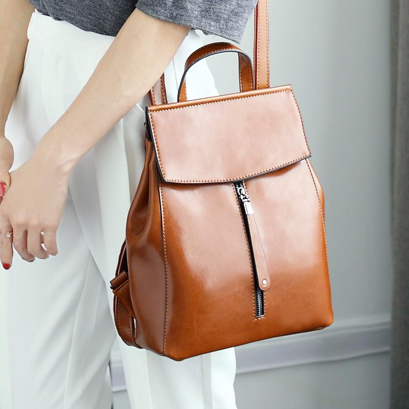 Genuine Leather Women's Bag Fashion All-in-one Bag Cowhide Bag Shoulder Backpack