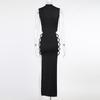 Abito sexy elegante con fasciatura nera senza maniche per abiti da canotta senza schienale per club party da donna, moda skinny estiva