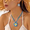 Fashion Elegant Big Flower Jewelry Set for Women White Pink Purple Blue Resin Flowers Necklace Earring Girls Beach Party Jewelry