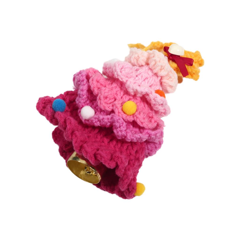 Yarn Crochet Christmas Tree Bell Pendant for ChristmasYear Carnival Party Homeschool Bar KTV Car Decoration Gifts