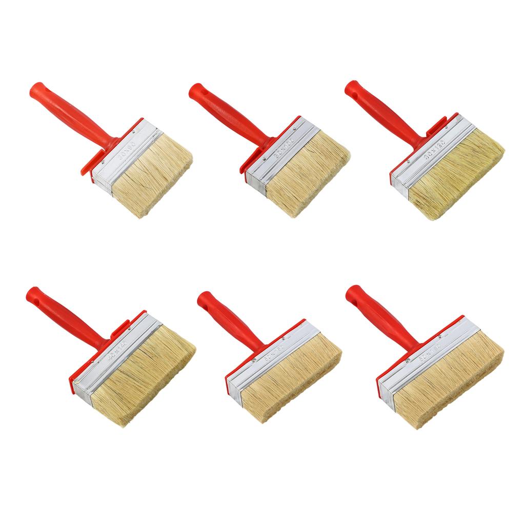 Pack of 4 Professional Wall Paint Brushes for Solvent Base Coatings Stains Wood Oil with Sturdy Plastic Handle
