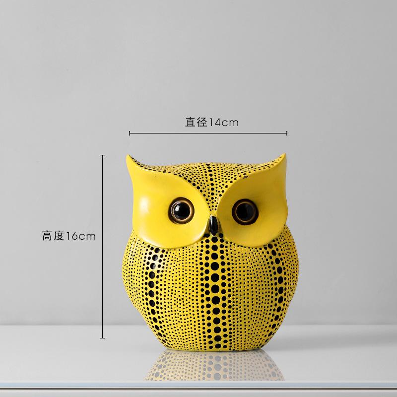 Kürbis Kusama Yayoi Ornamente Moderne Skulptur Punktmuster Eule Vogel Kunst Haus Innen Dekoration Büro Kunst Hochzeiten Weihnachten