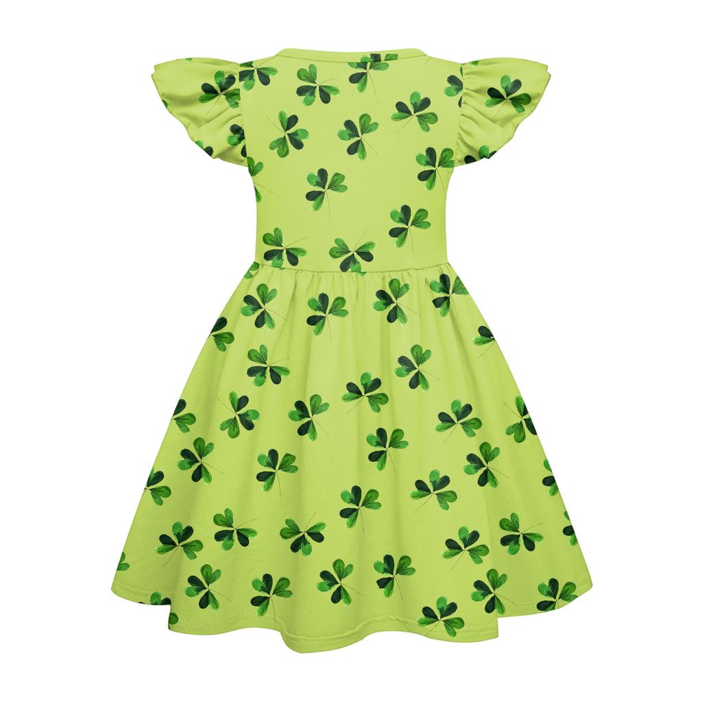 Girls' Summer Princess Dress - A-Line T-Shirt Dress St. Patrick's Day