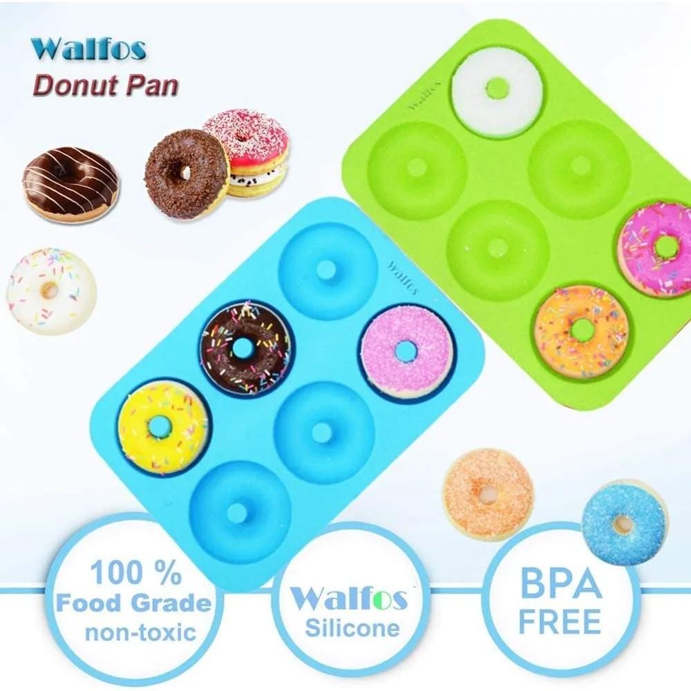 6 Holes Silicone Donut Mold Bagel Pan Non Stick Baking Heat Resistance Mini Cupcake Mould Doughnut Maker Pan Baking Tool