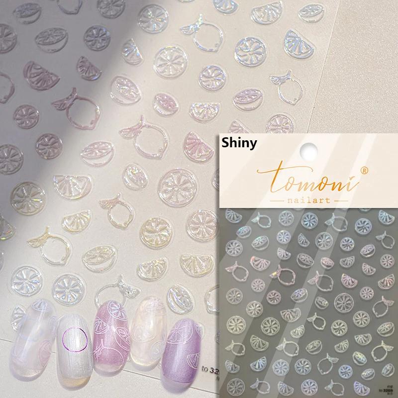1 piece5D Cute Fruit Jelly Nail Stickers Red and Green Apple High Quality Nail Stickers New Embossed Nail Art Decoration Sticker