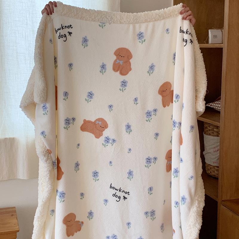 Pătură cu Imprimeuri Drăguțe cu Desene Animate cu Pisici și Câini Copii Adolescenți Fete Pătură Fleece Ușoară Îngroșată Călduroasă Pluș Moale Pătură de Aruncat