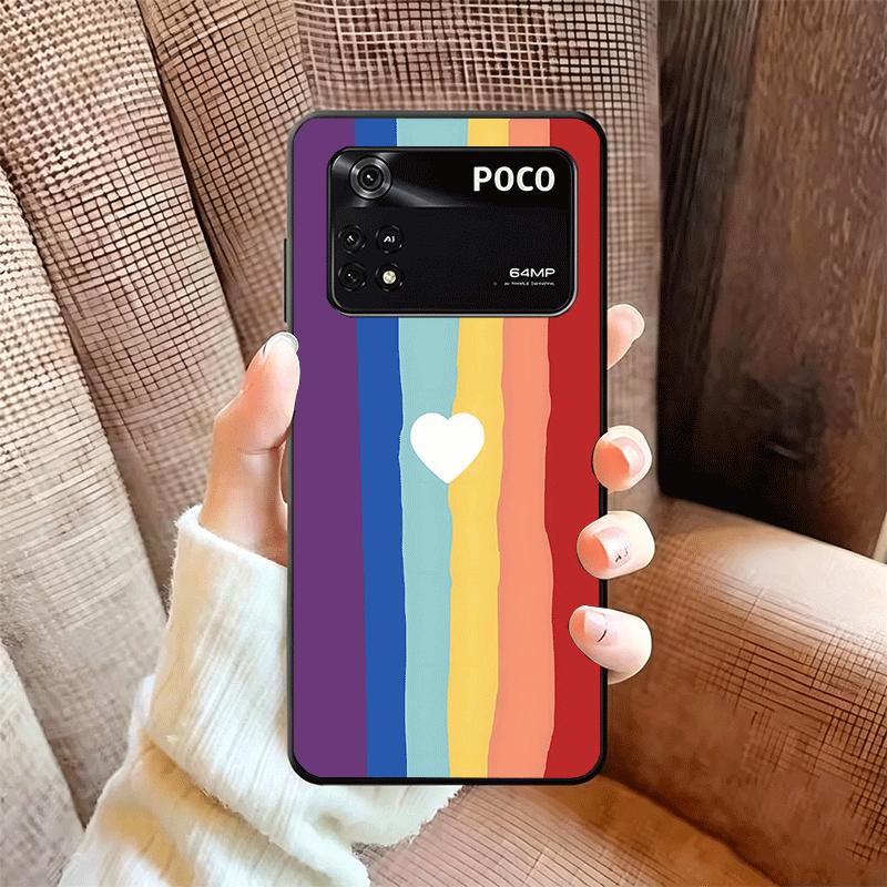 Rainbow Gradient Love Desgin Soft Phone Case for Xiaomi Poco X5 X6 X7 X8 Pro Max X3 F7 F8 Ultra M8 M7 M6 M5 Redmi 15 15C 14C 13C