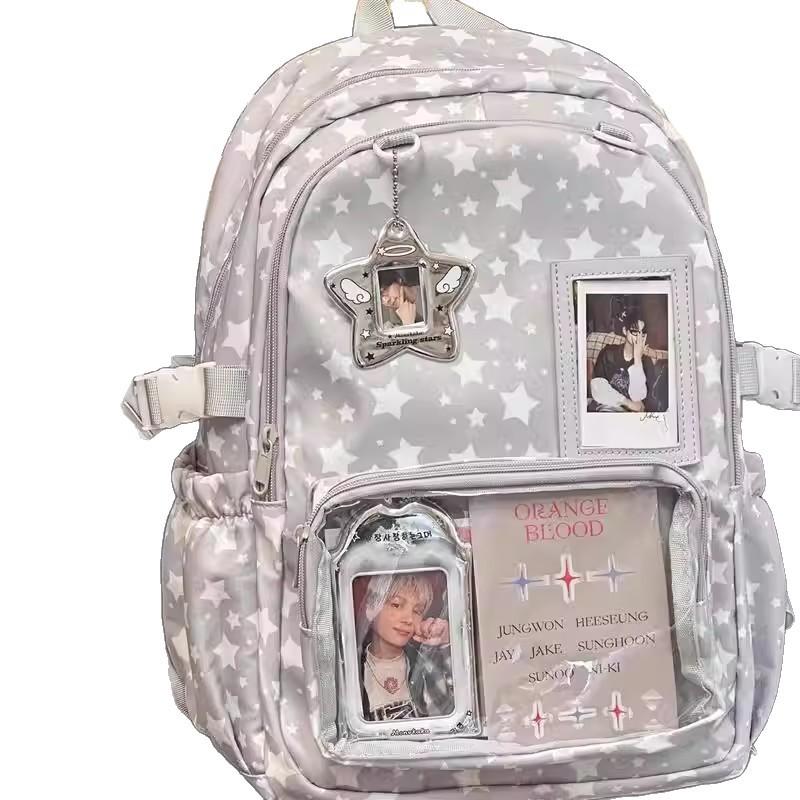 Schultasche neu hochwertig frische Bonbonfarbe süß leicht rausgehen Stern Schmerz Tasche Oberstufenschüler Rucksack mit großem Fassungsvermögen
