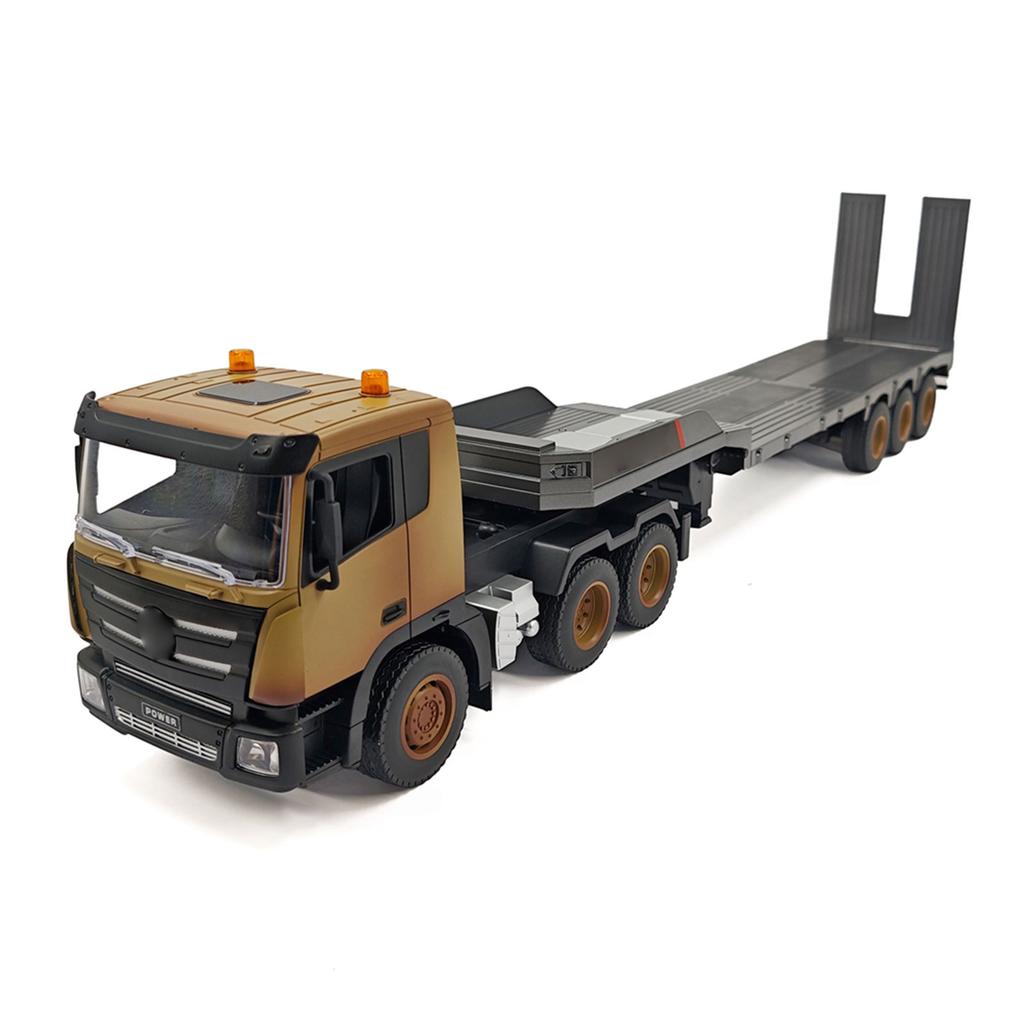 1Celsius18 Scale Remote Control Flatbed Truck 9 Channel RC Construction Vehicle with Detachable Trailer