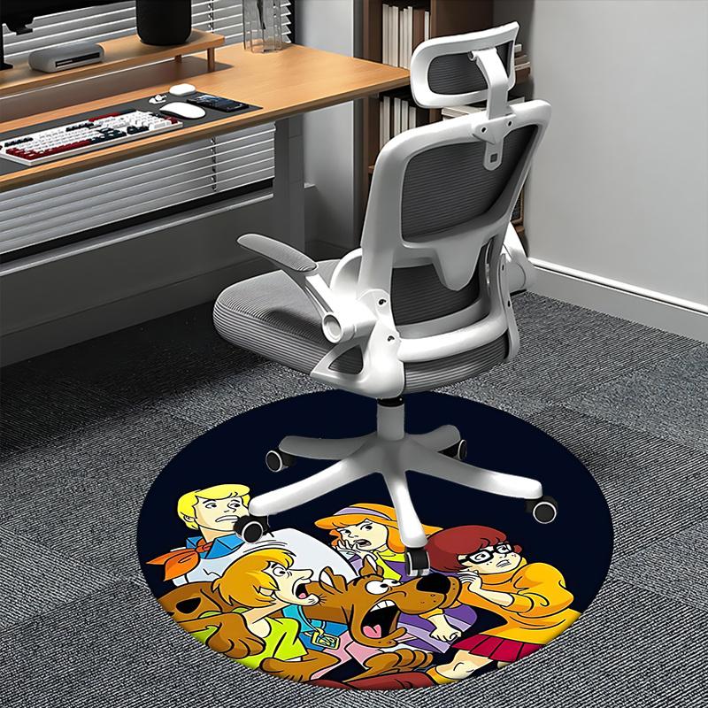 

Scooby-Doo,Mystery Solvers Chair mat Round Rug-Office carpet, Machine Washable, Non-slip, Suitable for Living Rooms, Bedrooms, Entryways, an 80cm by 80cm