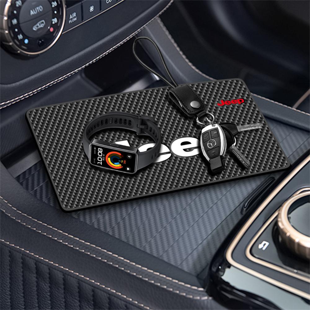 1pc Car Dashboard Sticky Anti-Slip PVC Mat Silicone Anti-Slip Storage Mat For Jeep Renegade Wrangler jk Compass Grand Cherokee AKS1