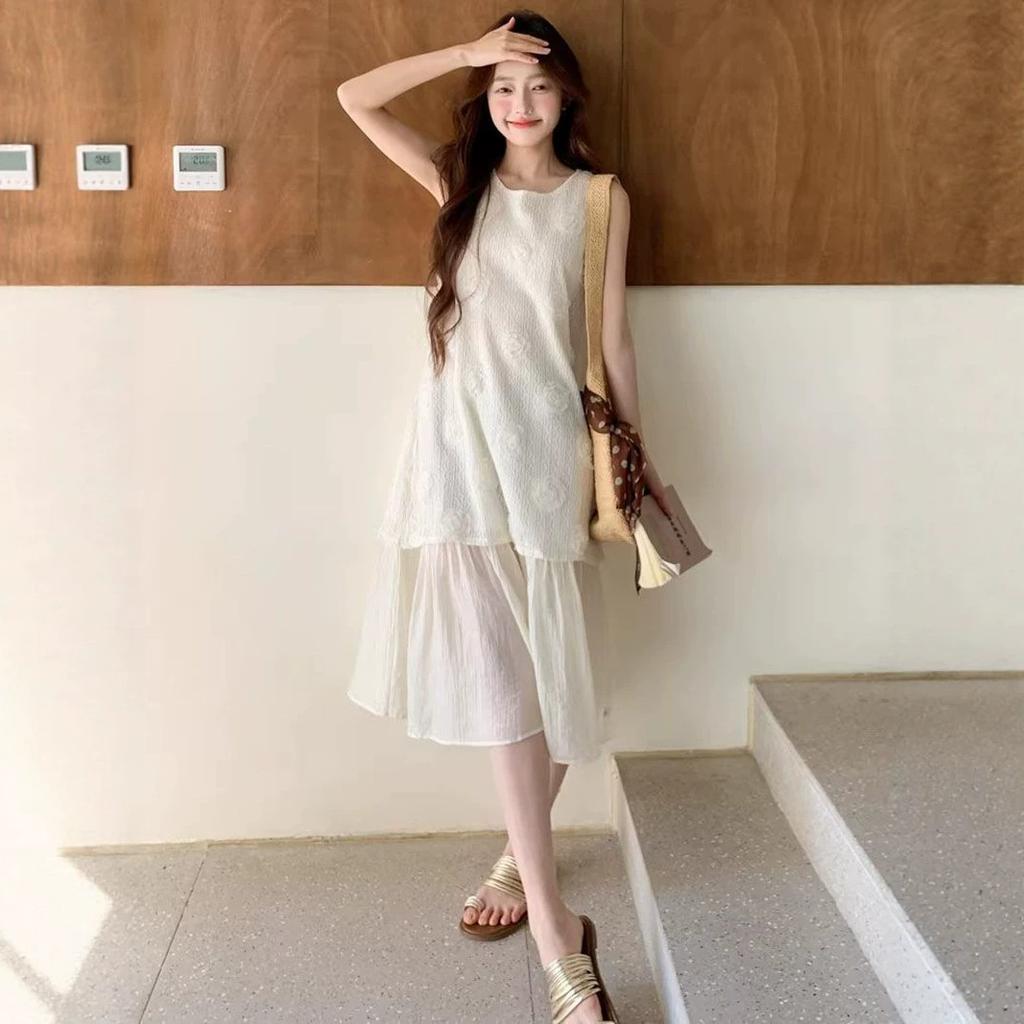 Black new product super good-looking suspender dress women's summer dopamine high-end seaside vacation beach vest long dress