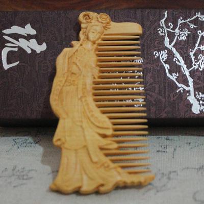 Ancient Style Sabina Wood Carved Comb Series - Floral Design, Perfect Valentine’s Gift