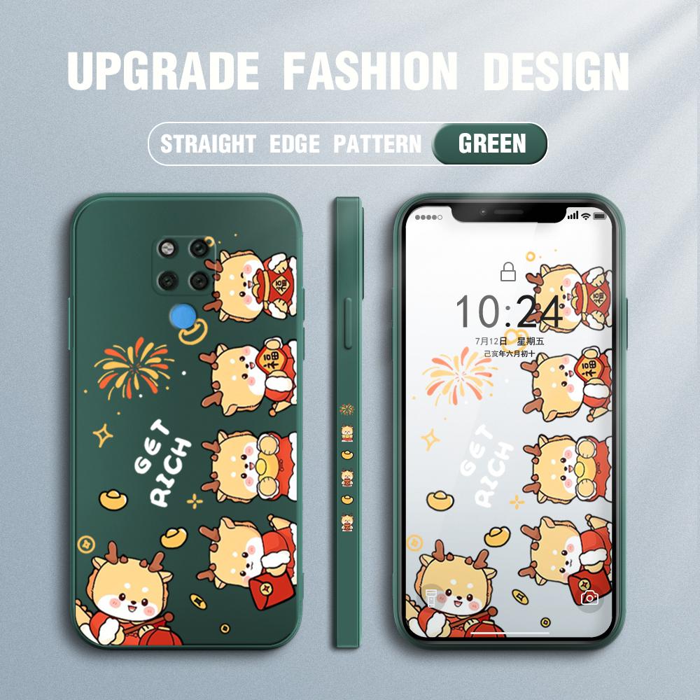

Чехол для телефона с мультяшным красочным узором, квадратный, жидкий, силикон, TPU, полное покрытие, противоударный, защитный чехол для камеры Huawei Honor Vivo Vivo V20 SE темно-зеленого