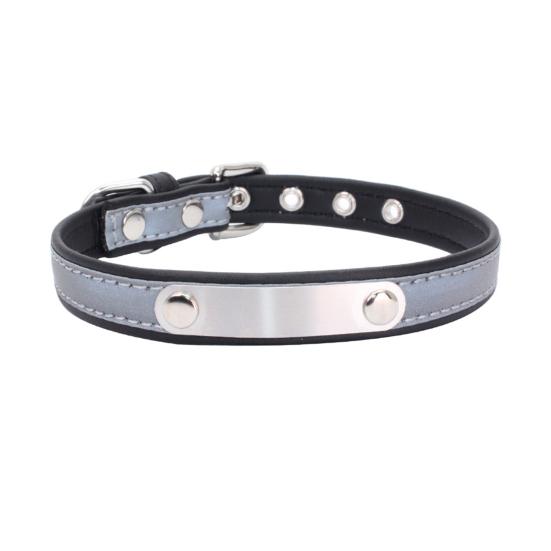 Puppy Necklace Reflective Engravable Zinc Alloy Adjustable Dog Neckwear for Daily Life
